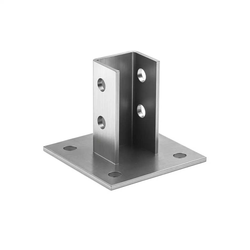 Консоль вертикальная усиленная KB8У под МП 41x41 двойная-110-158-S8/5-130 нержавеющая фото